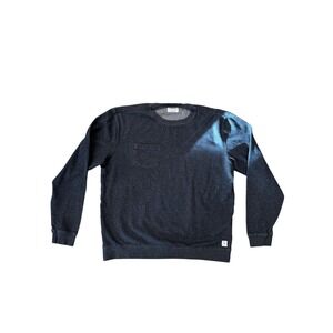 Linksoul Men's Dark Gray Crew Neck‎ Long Sleeve Pullover Sweatshirt Size L